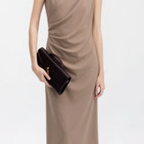 Elegant Pleated Slim Fit Dress - liwisi