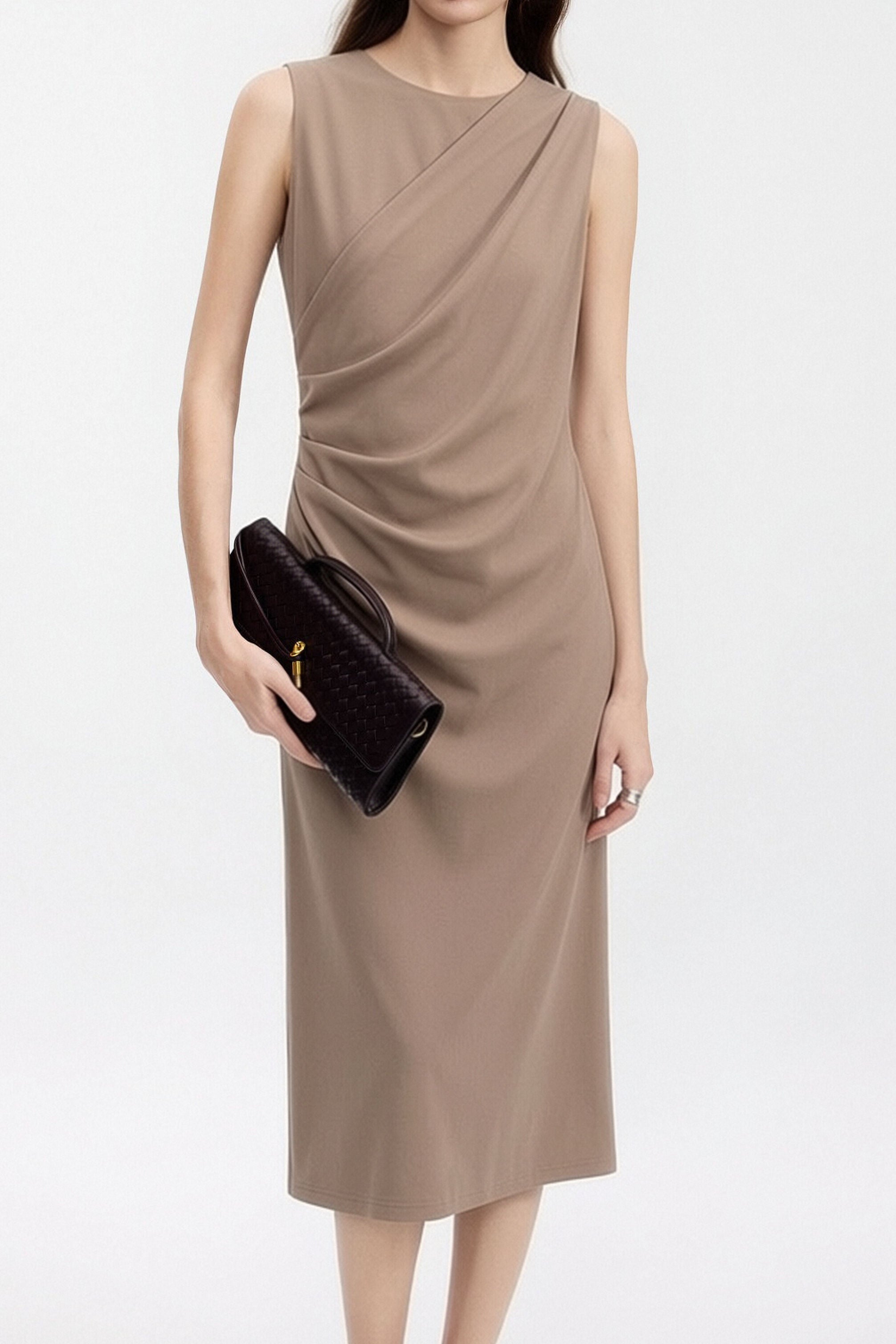 Elegant Pleated Slim Fit Dress - liwisi