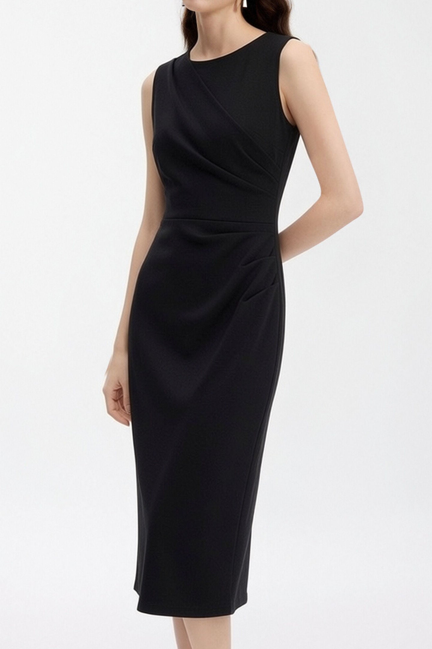 Elegant Pleated Slim Fit Dress - liwisi