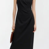 Elegant Pleated Slim Fit Dress - liwisi