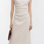 Elegant Pleated Slim Fit Dress - liwisi
