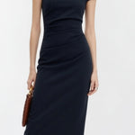 Elegant Pleated Slim Fit Dress - liwisi