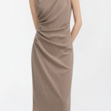 Elegant Pleated Slim Fit Dress - liwisi