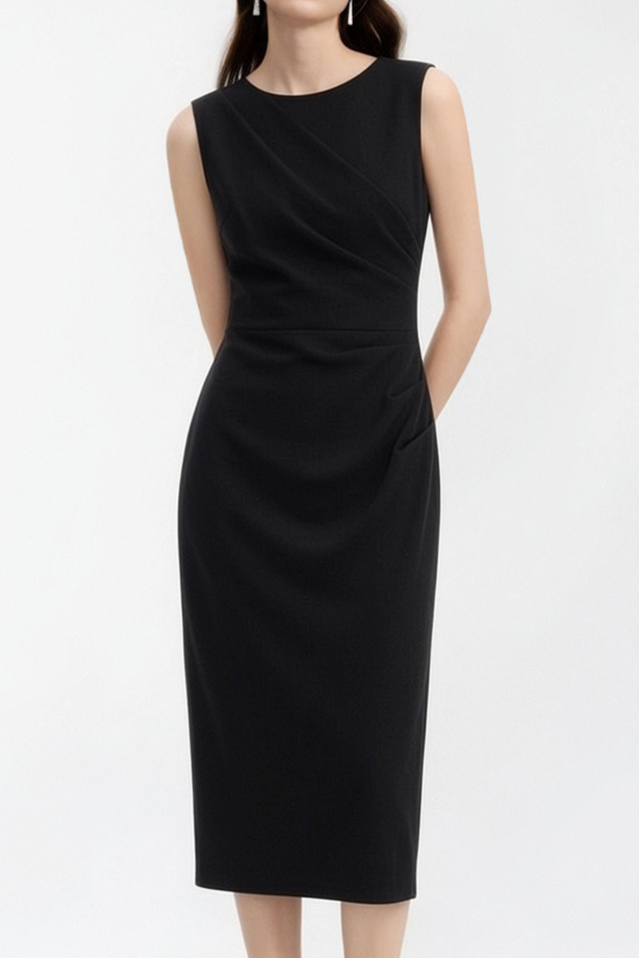 Elegant Pleated Slim Fit Dress - liwisi