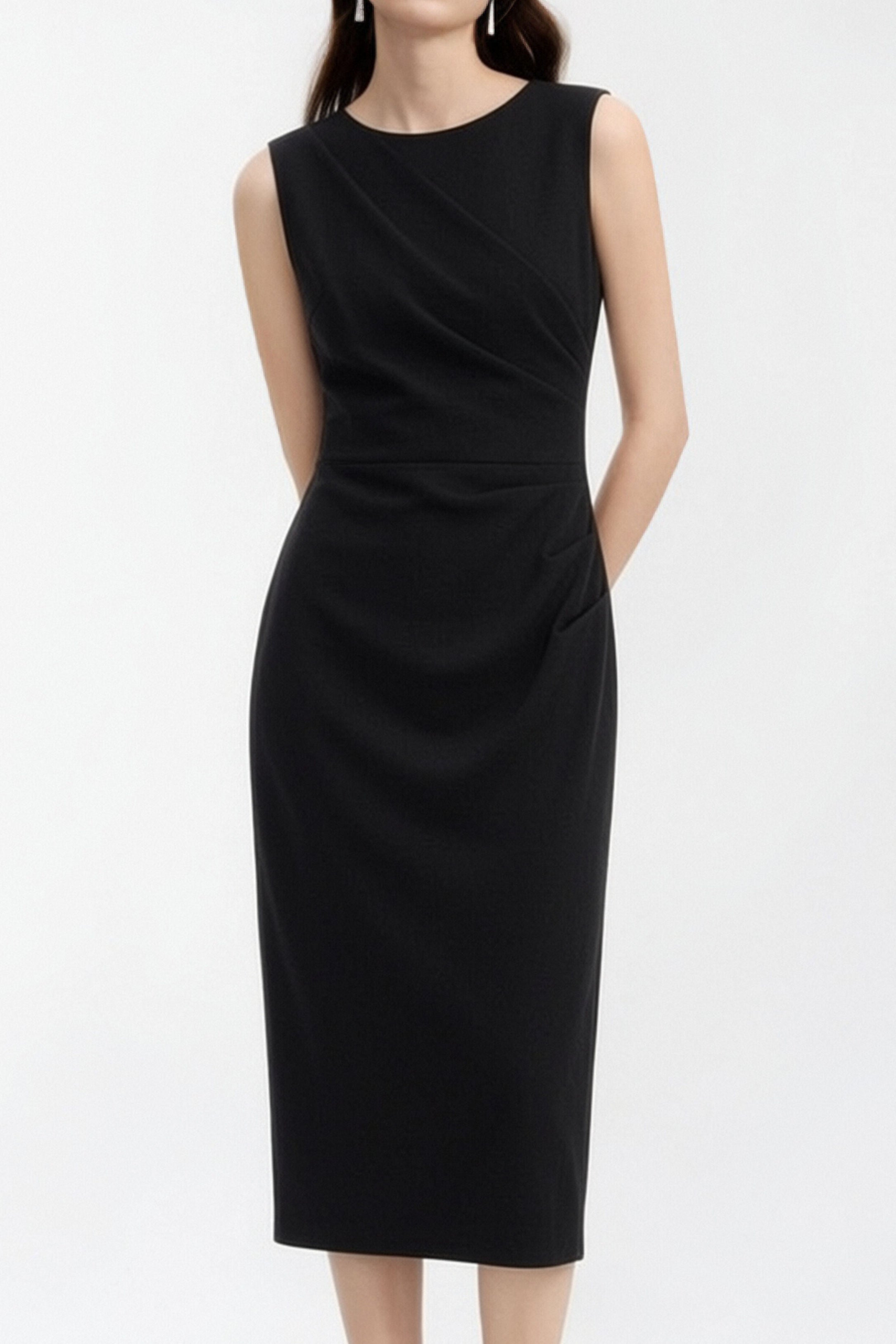 Elegant Pleated Slim Fit Dress - liwisi