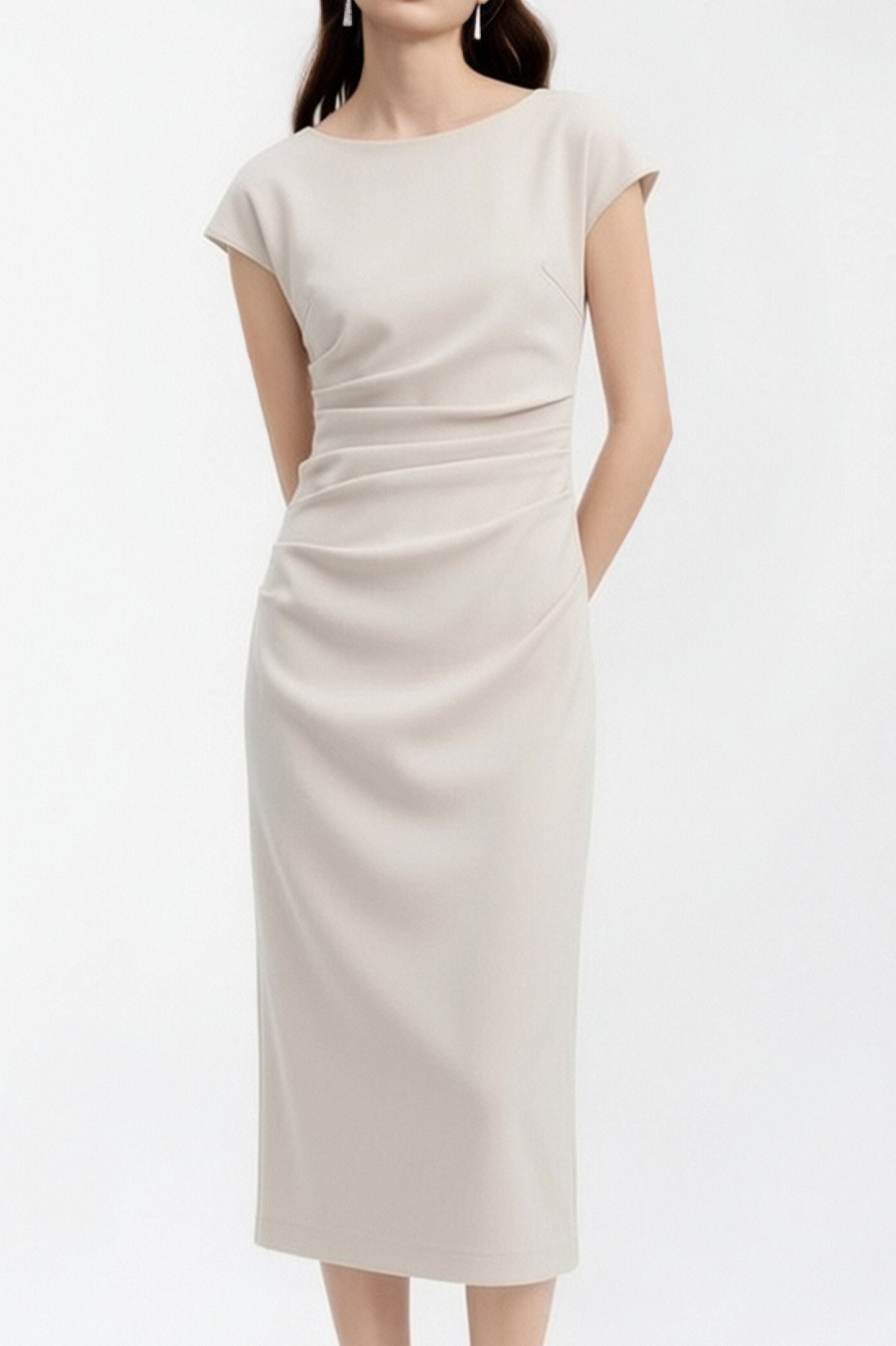 Elegant Pleated Slim Fit Dress - liwisi