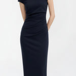 Elegant Pleated Slim Fit Dress - liwisi