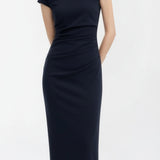 Elegant Pleated Slim Fit Dress - liwisi