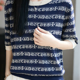 Casual Stripe Printed Knit Sweater - liwisi