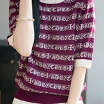 Casual Stripe Printed Knit Sweater - liwisi
