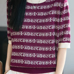 Casual Stripe Printed Knit Sweater - liwisi