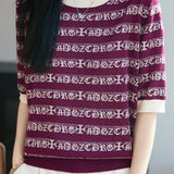 Casual Stripe Printed Knit Sweater - liwisi