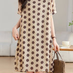 French Polka Dot V-Neck Dress - liwisi