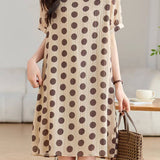 French Polka Dot V-Neck Dress - liwisi