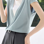 Casual Fake Two-Piece Color Block T-Shirt - liwisi