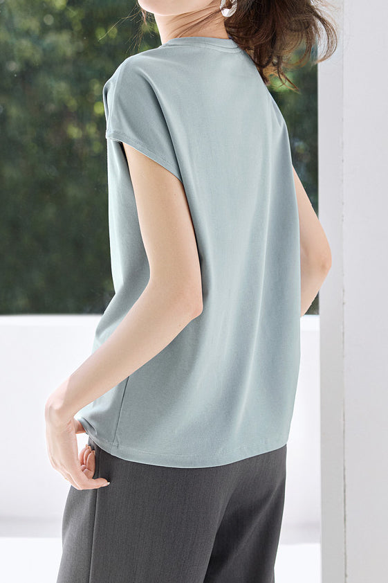 Casual Fake Two-Piece Color Block T-Shirt - liwisi