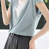 Casual Fake Two-Piece Color Block T-Shirt - liwisi