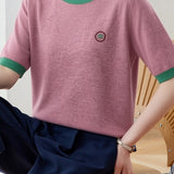 Casual Spliced Half Sleeve T-Shirt - liwisi