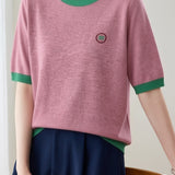 Casual Spliced Half Sleeve T-Shirt - liwisi