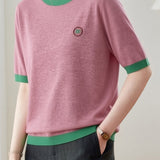 Casual Spliced Half Sleeve T-Shirt - liwisi