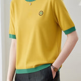 Casual Spliced Half Sleeve T-Shirt - liwisi