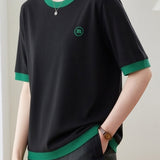 Casual Spliced Half Sleeve T-Shirt - liwisi