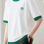 Casual Spliced Half Sleeve T-Shirt - liwisi