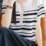 Casual Half Placket Half Sleeve T-Shirt - liwisi