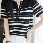 Casual Half Placket Half Sleeve T-Shirt - liwisi