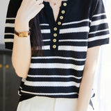 Casual Half Placket Half Sleeve T-Shirt - liwisi