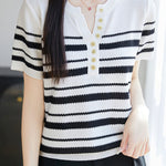 Casual Half Placket Half Sleeve T-Shirt - liwisi