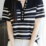 Casual Half Placket Half Sleeve T-Shirt - liwisi