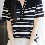 Casual Half Placket Half Sleeve T-Shirt - liwisi