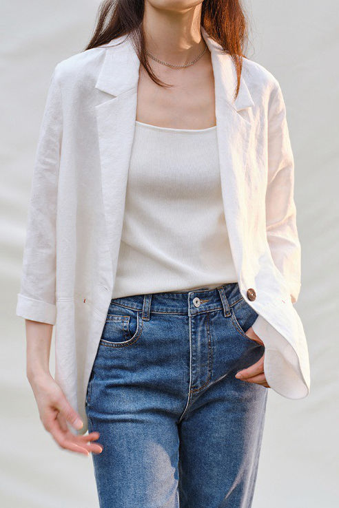 Casual Versatile Linen Cotton Blended Suit Set - liwisi