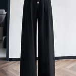 Casual Commute High Waist Drape Wide Leg Pants - liwisi