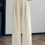 Casual Commute High Waist Drape Wide Leg Pants - liwisi