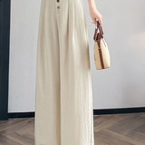 Casual Commute High Waist Drape Wide Leg Pants - liwisi