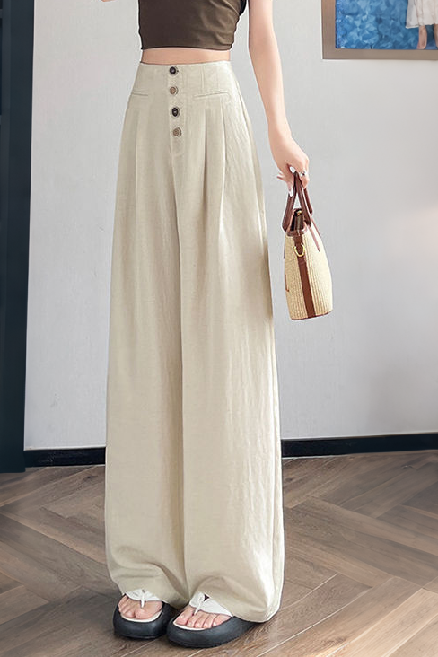 Casual Commute High Waist Drape Wide Leg Pants - liwisi