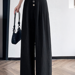 Casual Commute High Waist Drape Wide Leg Pants - liwisi