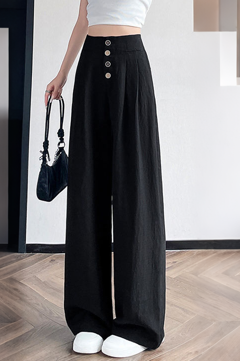 Casual Commute High Waist Drape Wide Leg Pants - liwisi