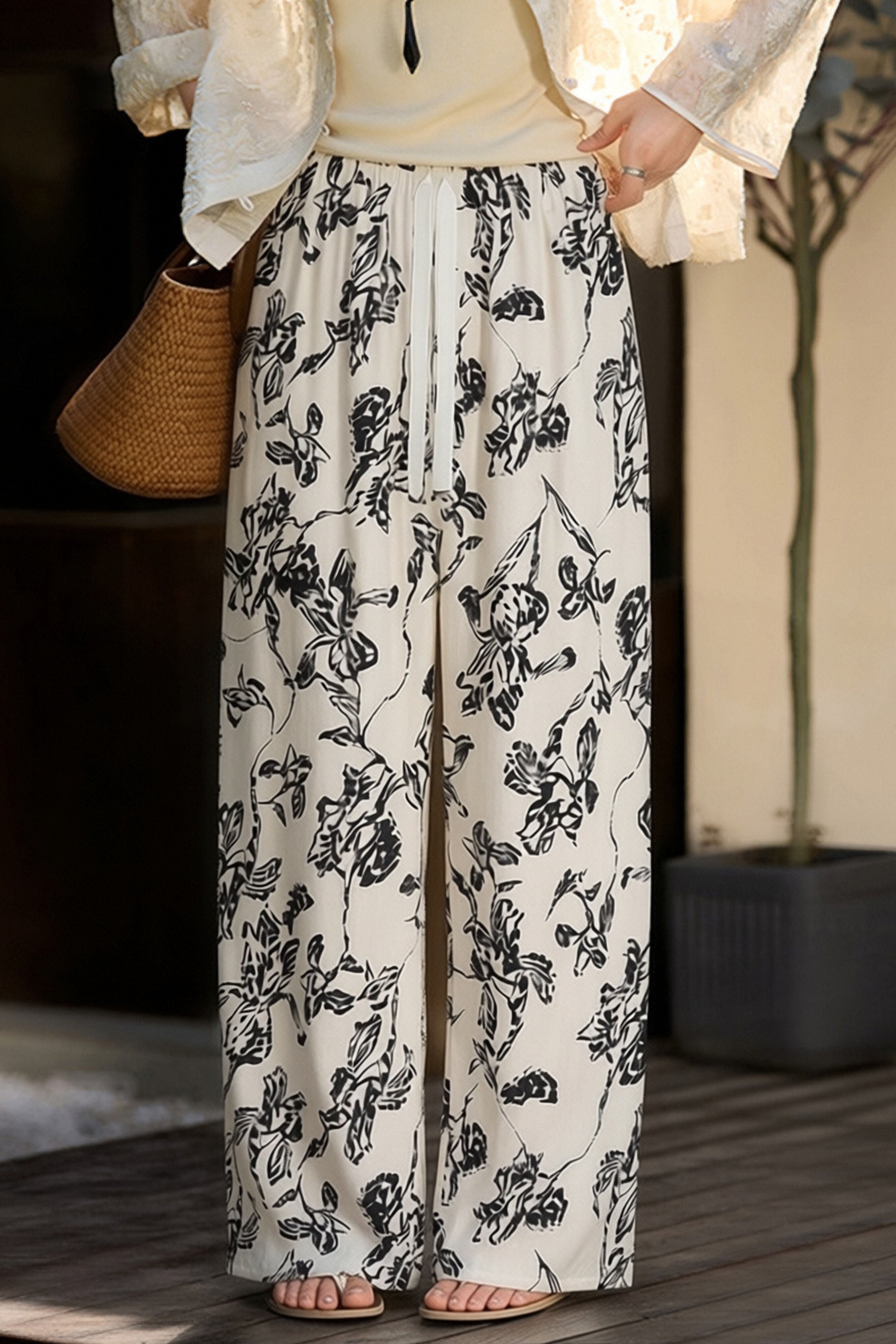 Casual Daily Printed Wide Leg Pants - liwisi