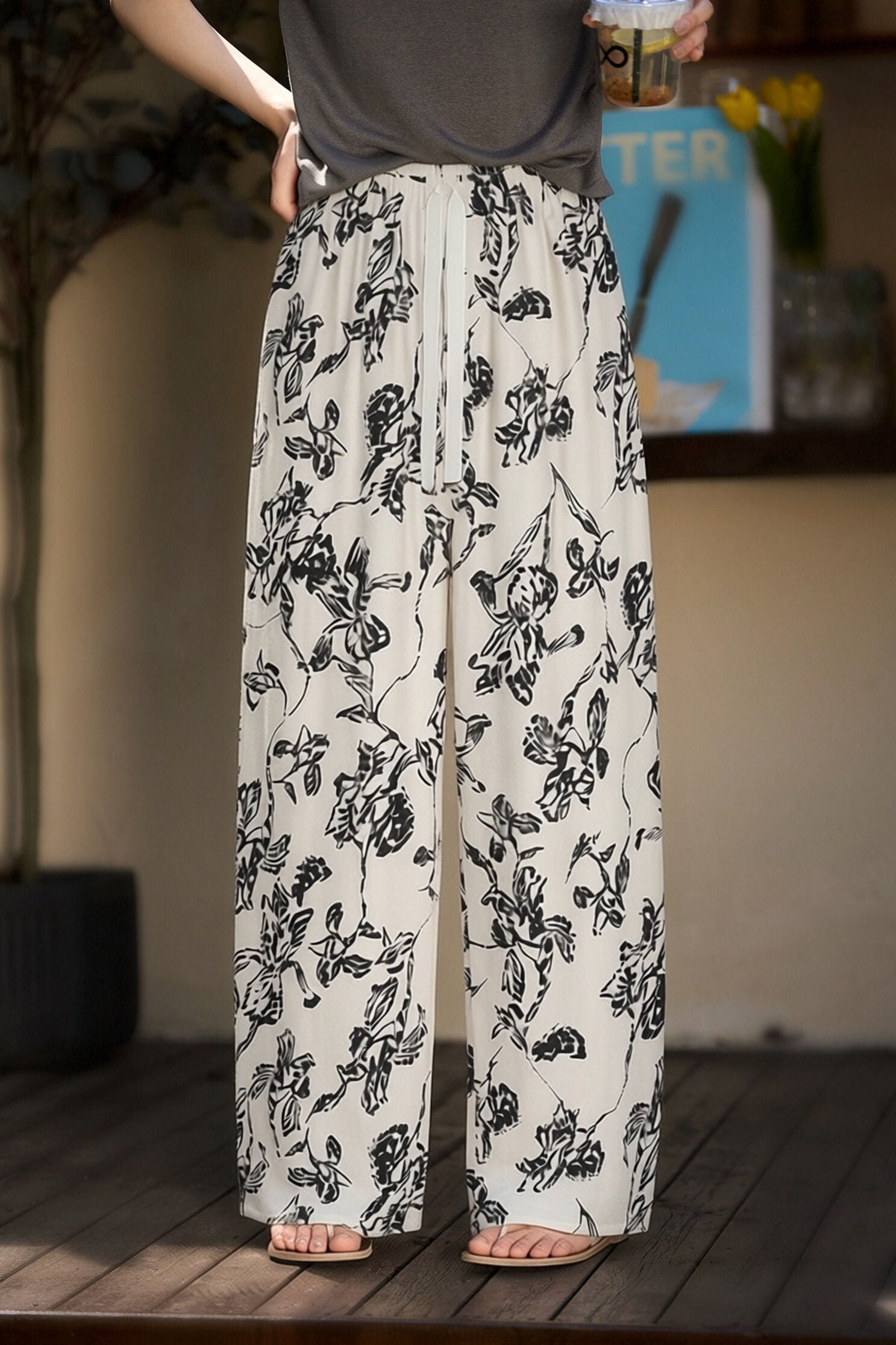 Casual Daily Printed Wide Leg Pants - liwisi