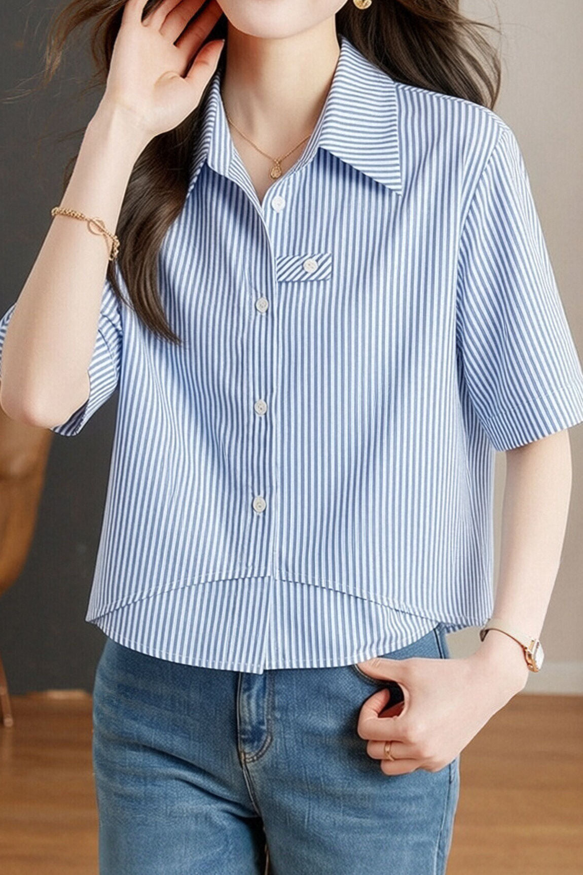 Casual Commute Design Sense Shirt - liwisi