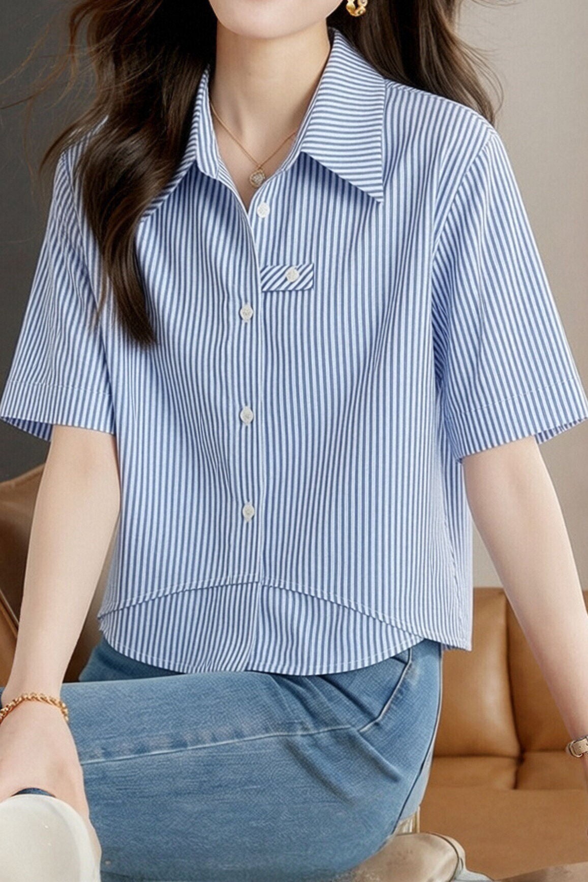 Casual Commute Design Sense Shirt - liwisi