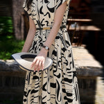 Elegant Designed Printed Dress - liwisi