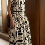 Elegant Designed Printed Dress - liwisi