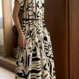 Elegant Designed Printed Dress - liwisi