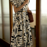 Elegant Designed Printed Dress - liwisi