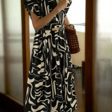 Elegant Designed Printed Dress - liwisi