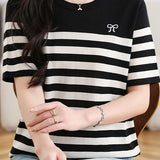 Casual Striped Silk Knit Sweater - liwisi